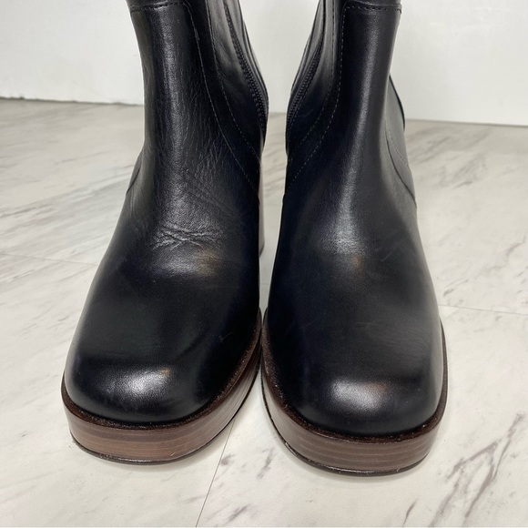 Steve Madden Edson Black Leather Heeled Platform Bootie 8.5 - Picture 9 of 13